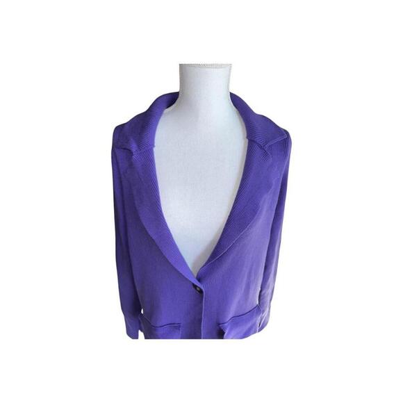 Free People Purple Cardigan Sweater Coat Size Small Ribbed Oversized Slouchy - Picture 5 of 5